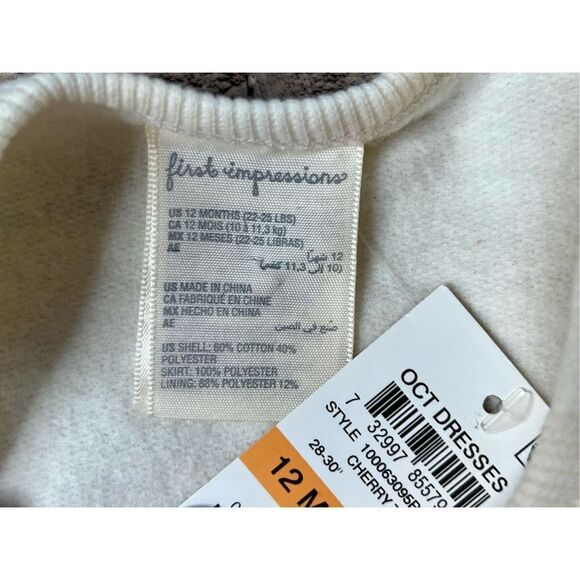 First Impressions Red Tulle Tutu Bow Christmas Valentine's Dress sz 12 Months - Picture 4 of 8